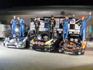 The top three teams celebrate following an exciting 2013 Sno*Drift Rally!