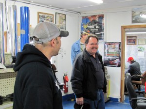 Brian Brindley (no.4B Modified) and Bill Long share some laughs
