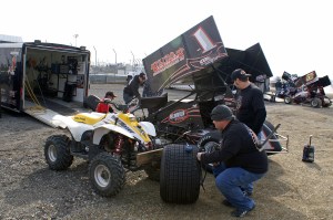 On a chilly opening night at Attica, Nate and the rest of the Dussel team make the final preparations for a great night of racing.