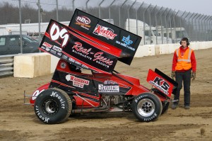 Craig Mintz awaits the  go-ahead to get pushed off for a hot-lap session at Attica Raceway Park