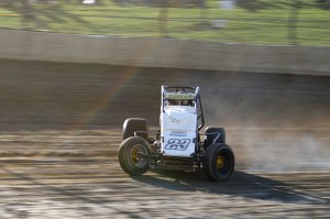 Tyler Courtney slides his no.23c USAC Sprint Car through turn one during the 23rd annual 4-Crown Nationals at Eldora
