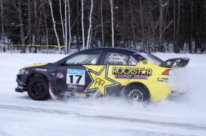 2013 Sno*Drift champion Antoine L’Estage and his co-driver Marshall Clarke navigated through stage 14 with ease.